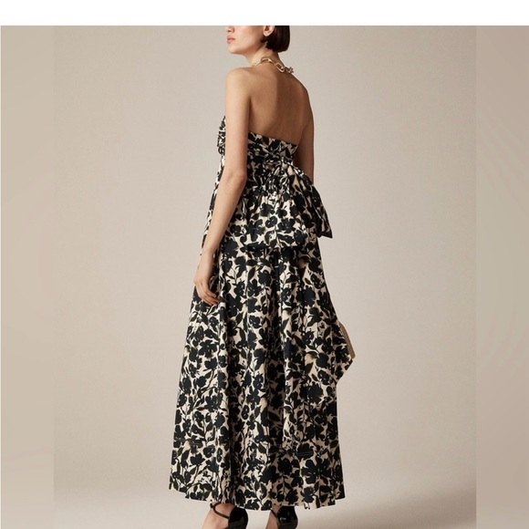 J.Crew Collection Elegant Black and Cream Strapless Dress - Picture 3 of 7
